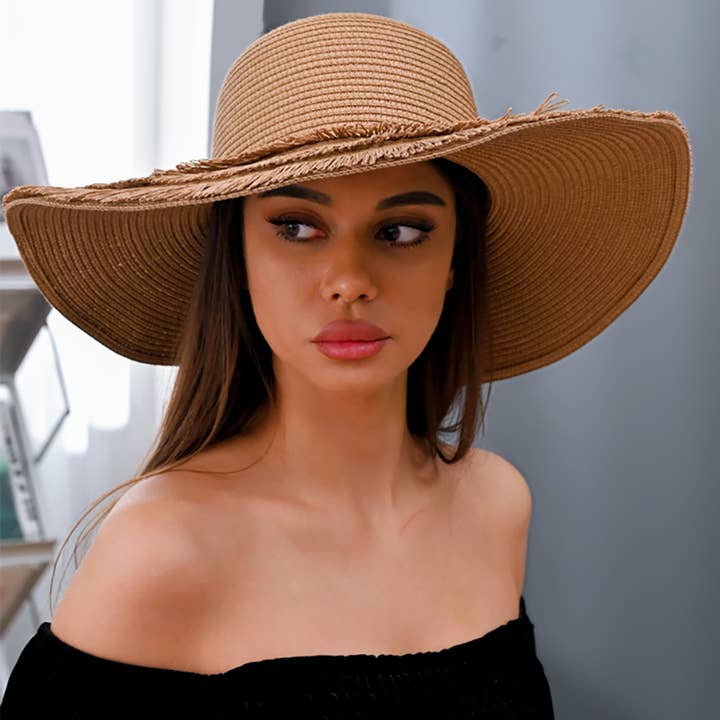 Sensibling Corp. - Wholesale Straw Hat - Women's - Wide Brim Woven Floppy Sun Hat
