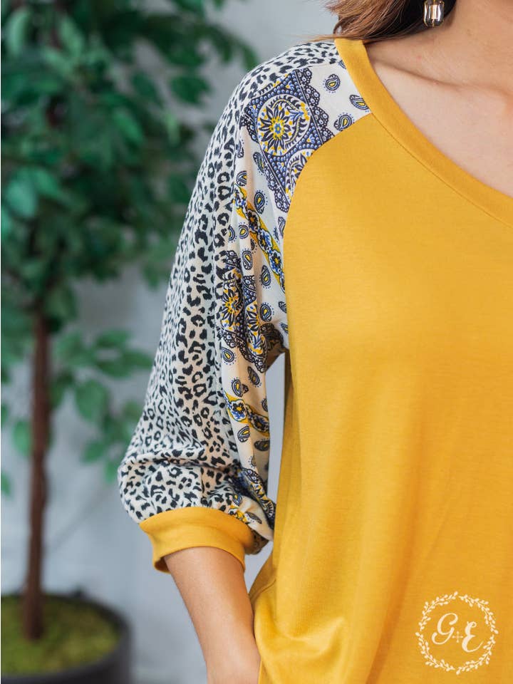 Walkin With the Duttons Mustard Top for wholesale on Faire