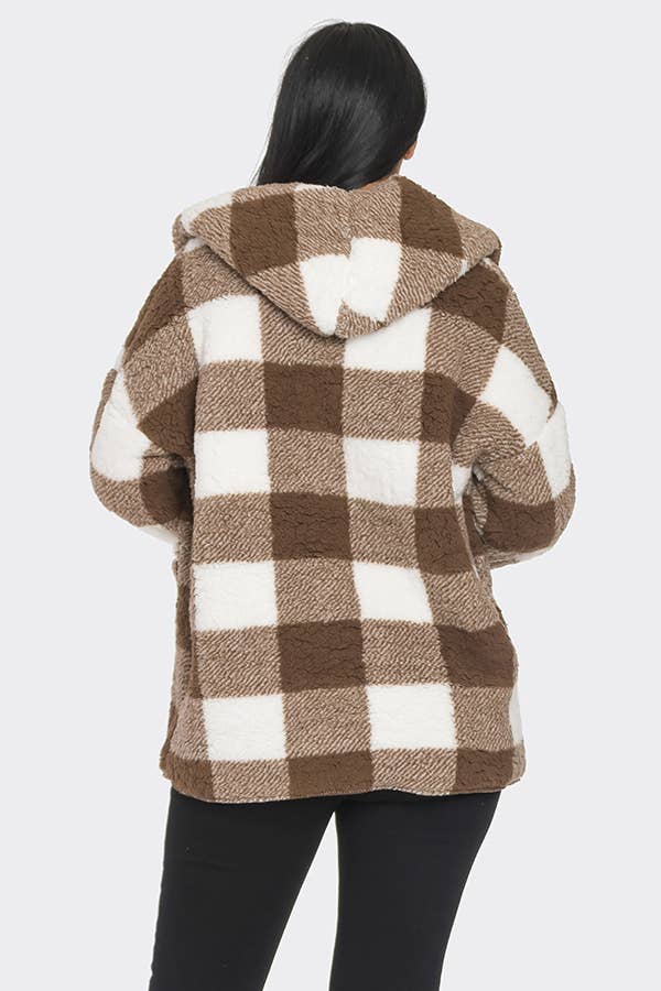 Lime All the Time - Wholesale Jacket - Women's - Teddy Bear Pattern Fluffy Fuzzy Fur Hoodie Jacket13