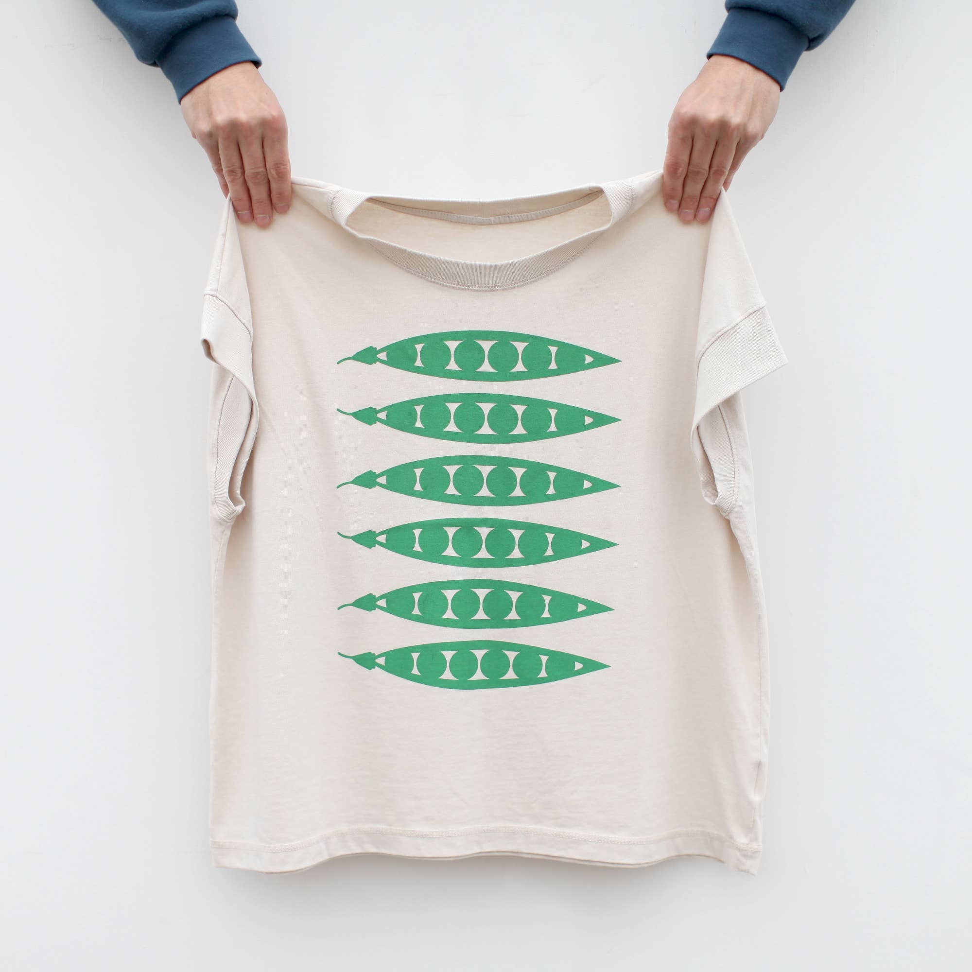 Blackbird Supply Co. - Wholesale T-shirt met print - Dames - Groene Erwten In Een Peul Tuinieren Losvallend Boxy T-shirt Natuurlijk0