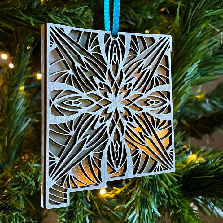 New Mexico Laser Cut Mandala Ornament for wholesale by Hollow Hill Creative