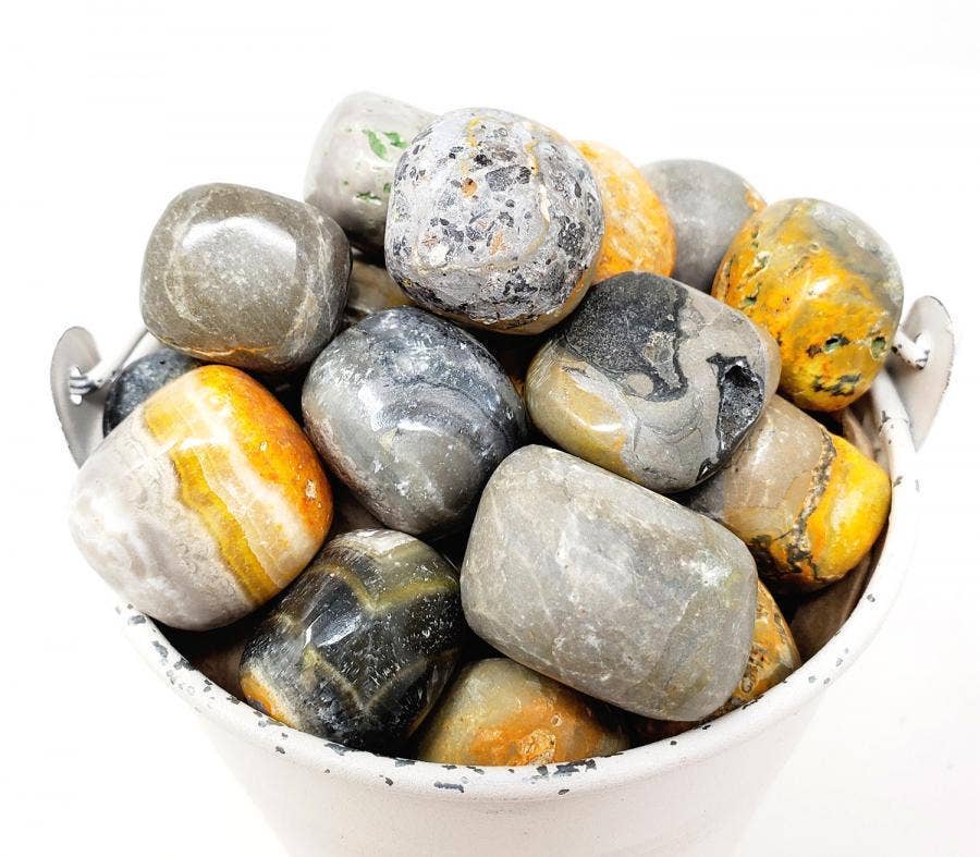 GREENROOTS USA LLC - Wholesale Spiritual Stone/Crystal - Bumblebeetumbled Stone 1 lb (Genuine Polished Gemstone)0