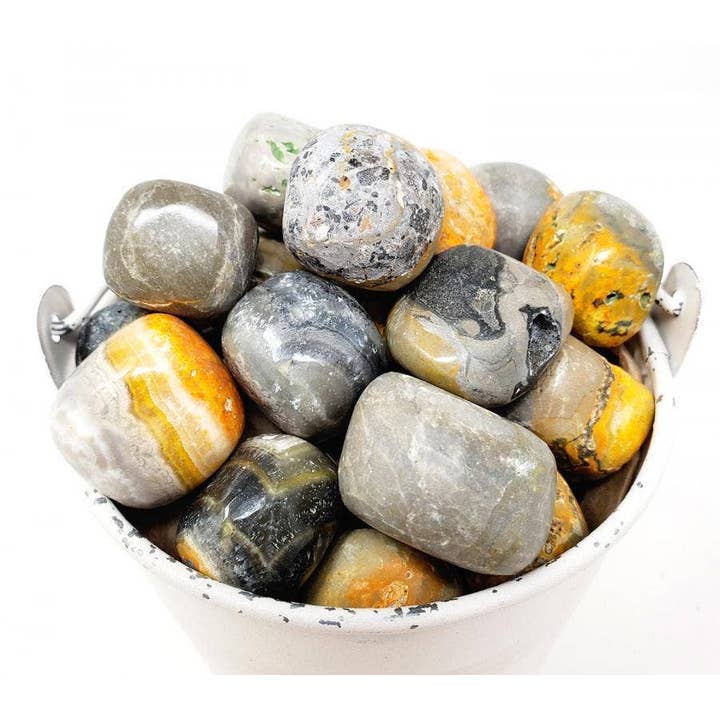 GREENROOTS USA LLC - Wholesale Spiritual Stone/Crystal - Bumblebeetumbled Stone 1 lb (Genuine Polished Gemstone)
