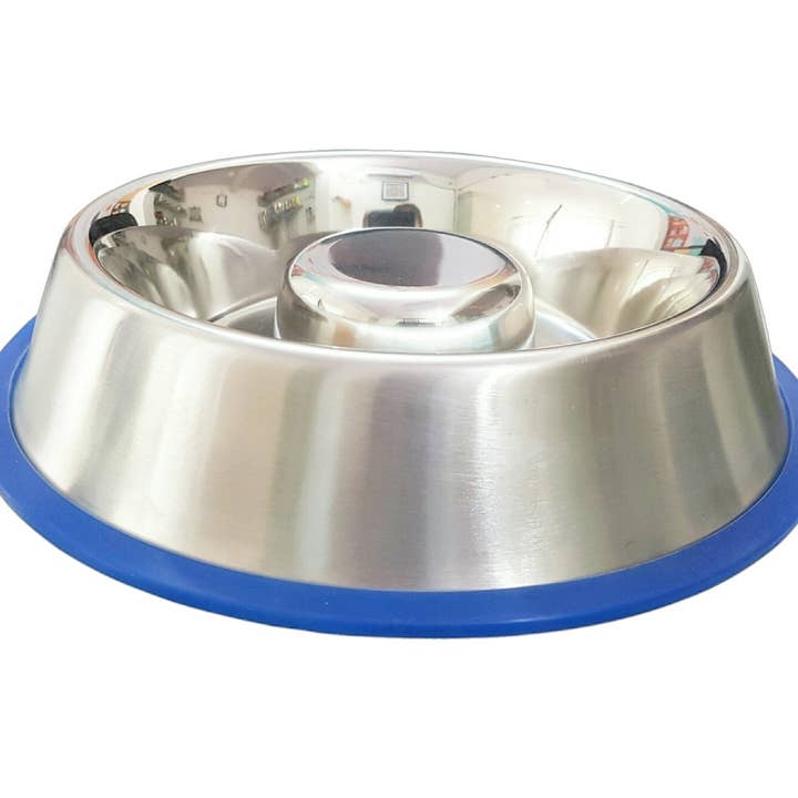Mr. Peanut's - Wholesale Pet Bowl - Cat/Dog - Mr. Peanut's Slow Feed Anti Bloat Dog Bowl with Bonded Silicone Base