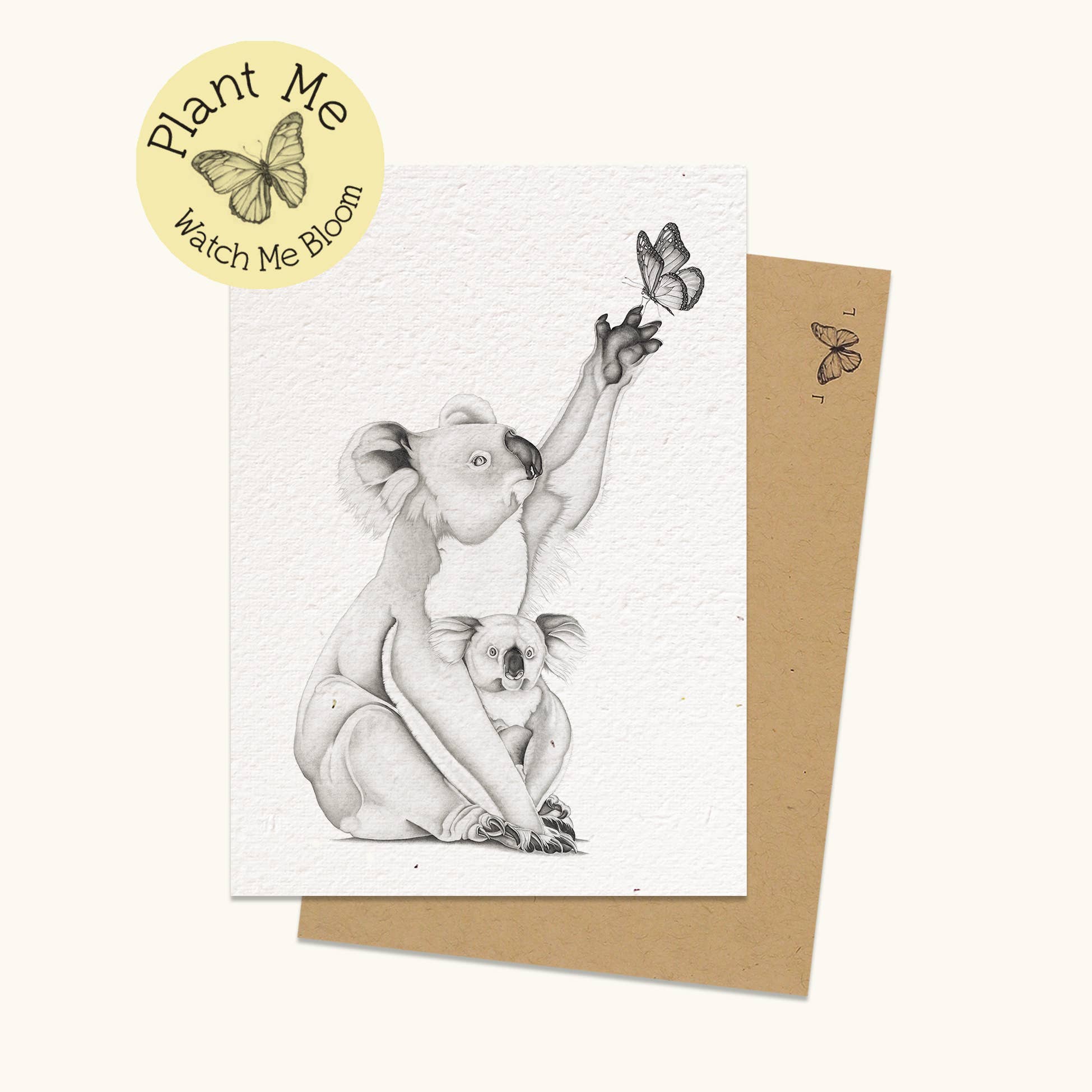 Laura Luke – wholesale Vardagliga hälsningskort – Planterbart Gratulationskort - Med mig (koala & unge)