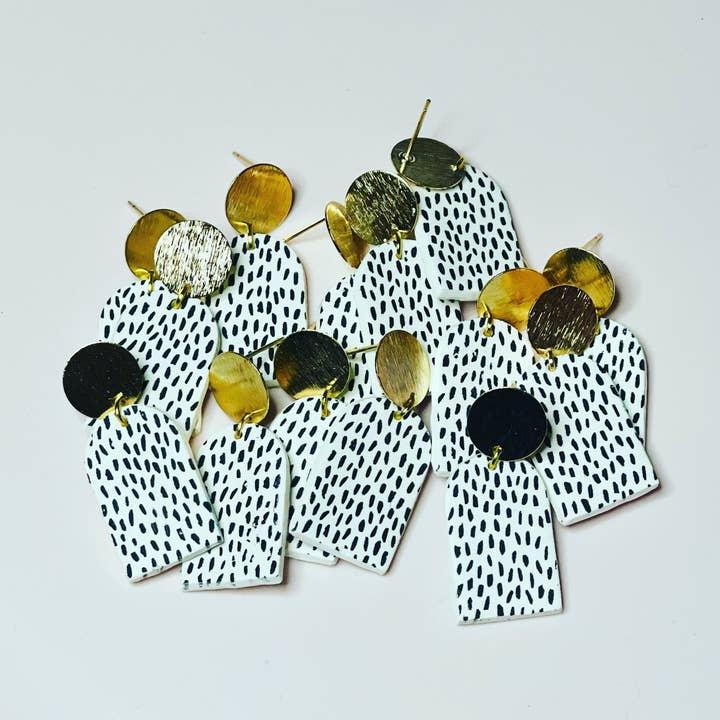 Gold Dot - Polymer Clay Earrings for wholesale by Simply C's