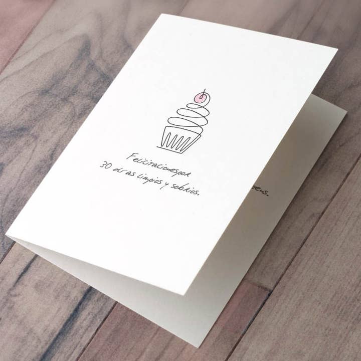 Felicitaciones Por 30 Días Limpios Y Sobrios - Greeting Card for wholesale by Sobering Thoughts, LLC