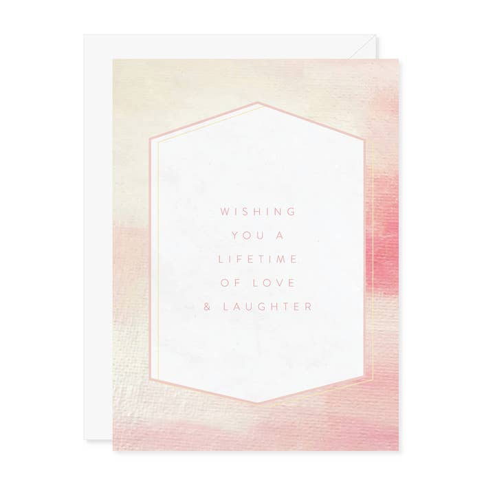 Wishing You A Lifetime Of Love & Laughter Greeting Card for wholesale by Carmela & Co.