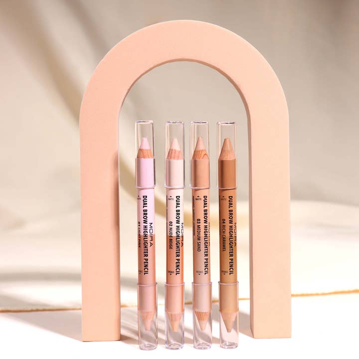 Moira Cosmetics – wholesale Eyebrow pencil/filler – Dual Brow Highlighter (004, Rich Caramel)