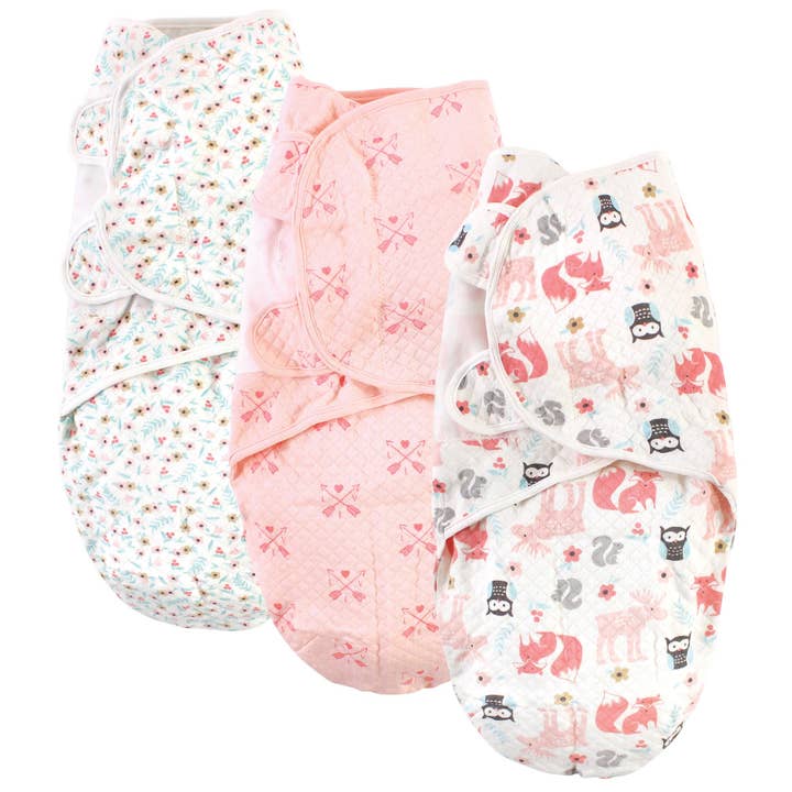 Ensemble de 3 enveloppes en coton matelassé Hudson Baby, Girl Forest pour la vente par BabyVision
