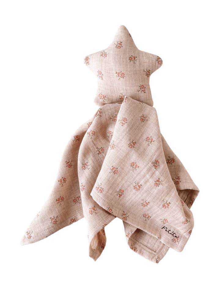 PETITE EvelinaApparel – wholesale Security/cuddle blanket – Baby – Little star cuddle cloth / melange floral beige0