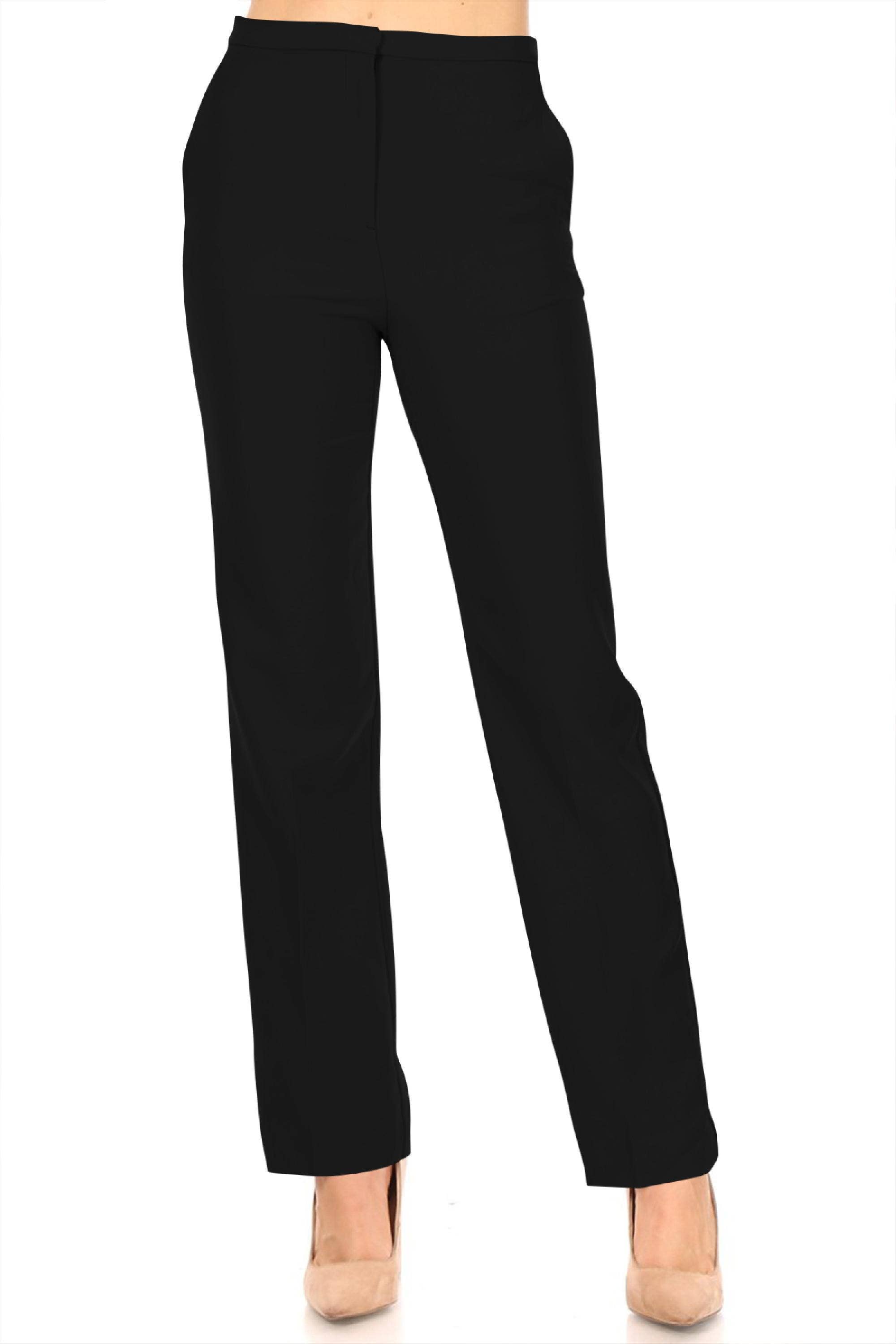 MOA COLLECTION - Wholesale Pants - Women's - Women's Casual Straight Woven Dress Pants for Office Work0