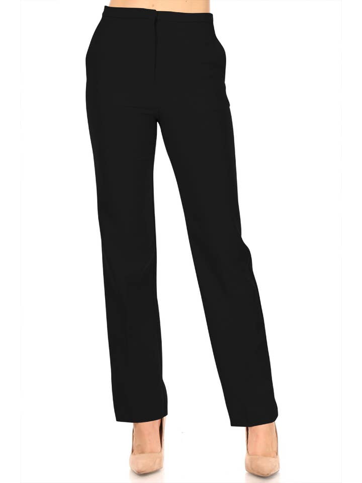 MOA COLLECTION - Wholesale Pants - Women's - Women's Casual Straight Woven Dress Pants for Office Work