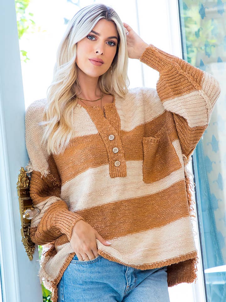 OVERSIZED PULLOVER KNIT SWEATER for wholesale by Sweet Lovely by Jen