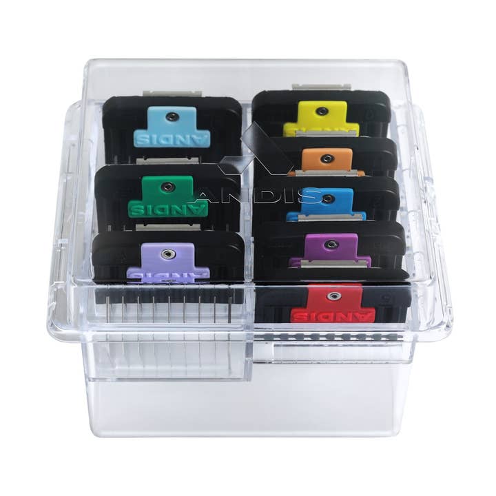 Andis 8pc Spring-Loaded Color-Coated Stainless-Steel Set for wholesale by Pet Palette Distribution