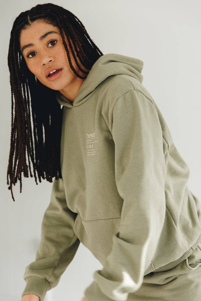 Light Khaki PLANET POSITIVE UNISEX HOODIE for wholesale on Faire3