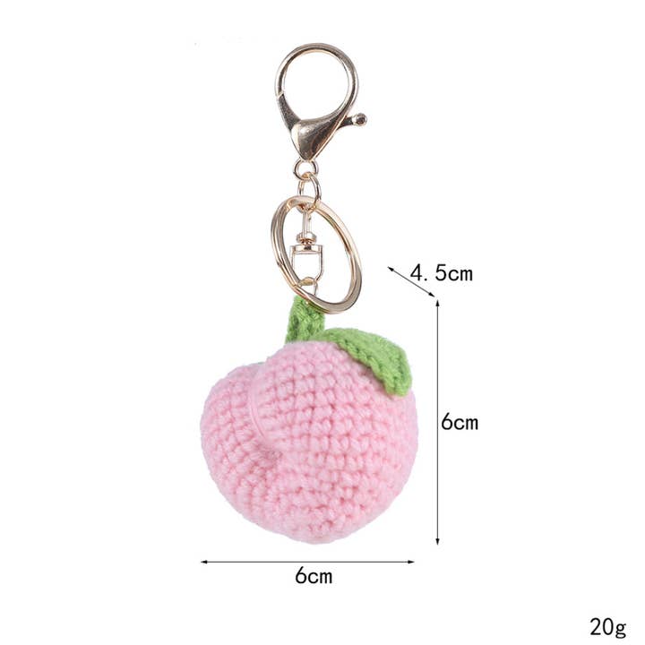 Porte-clés ornements en peluche tricotée pêche pour la vente par Eagle Crest Industries Inc.