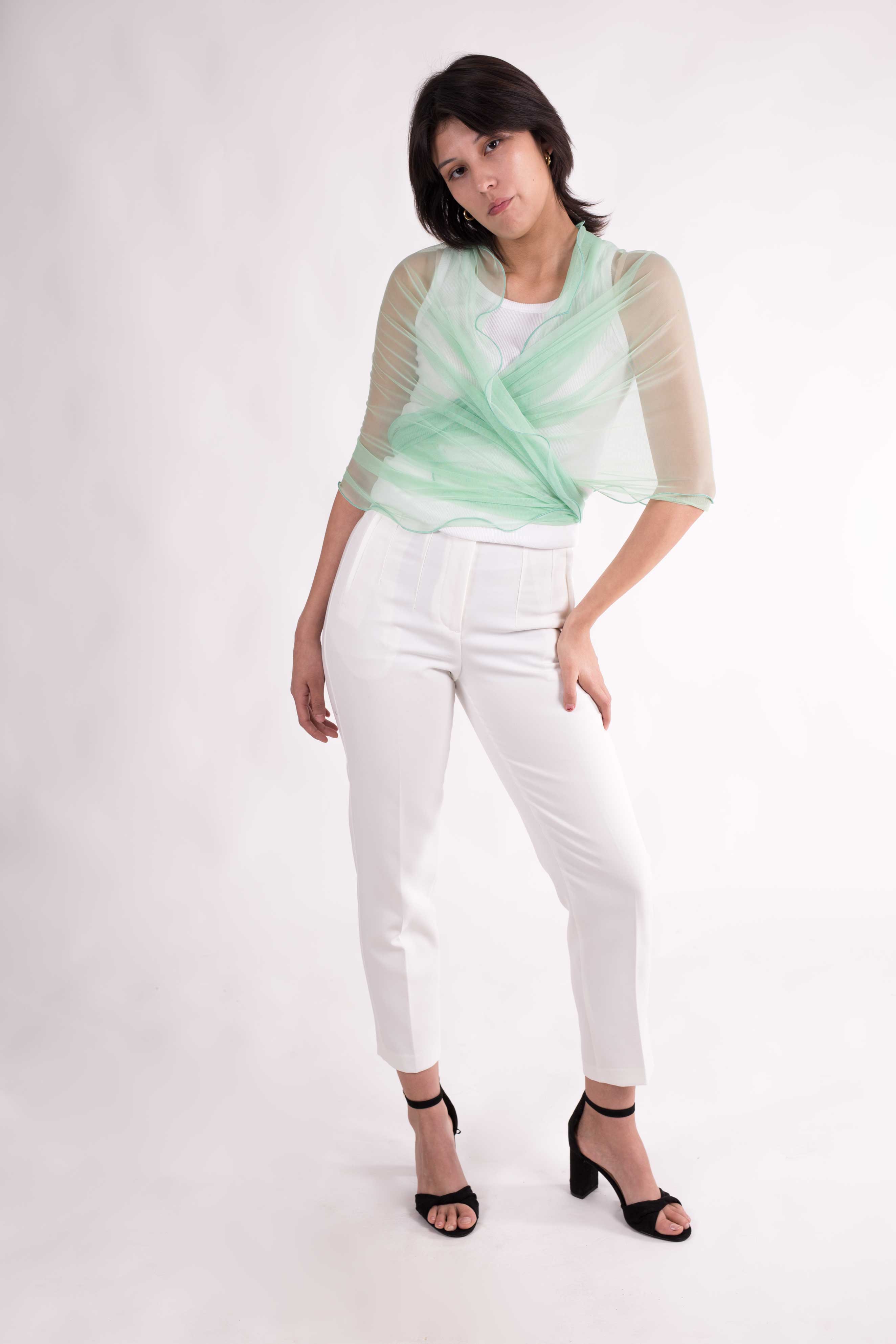 MR Complements - Vente Écharpe – femme - Châle en tulle grande taille aux bords ondulés77