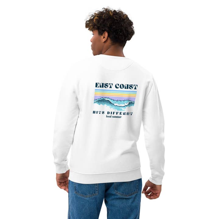 East Coast Sunset Unisex Eco Sweatshirt for wholesale by Local Summer Collective Surf Shop