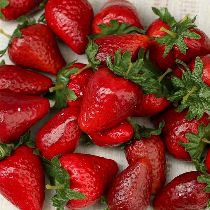 Factory Direct Craft - Wholesale Decorative Tabletop Object - Life Size Artificial Strawberries - Pack of 24 Strawberry