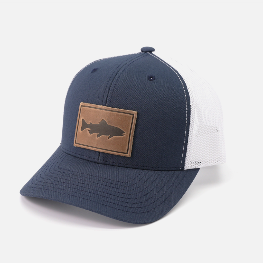 Range Leather Co. - Wholesale Trucker Hat - Unisex - Trout Hat - Leather Patch Trucker Cap18
