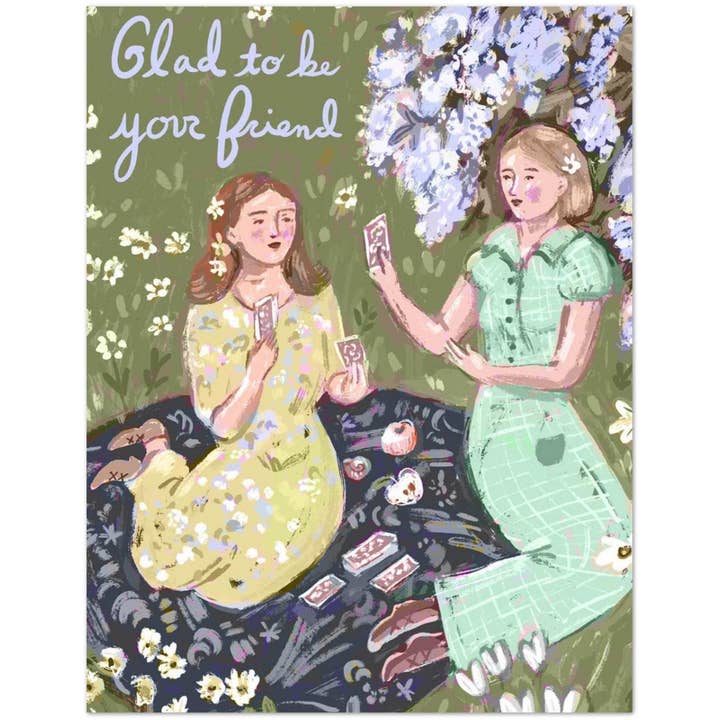 Friendship Picnic 10 Greeting cards for wholesale by Ingrid Press