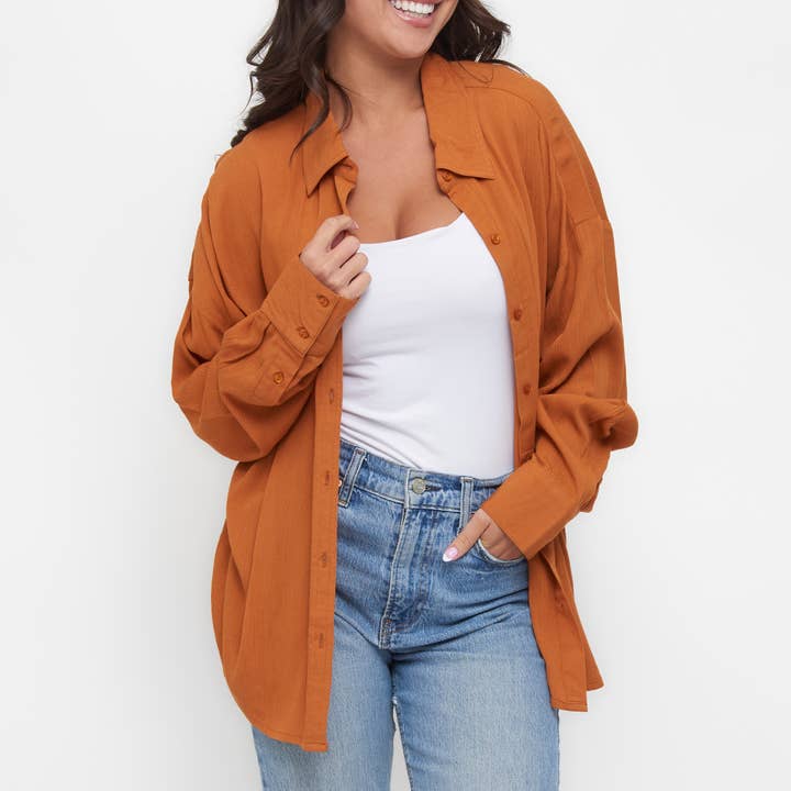 8 Piece Reece Boyfriend Collared Button Up Top Assortment for wholesale by Howard's