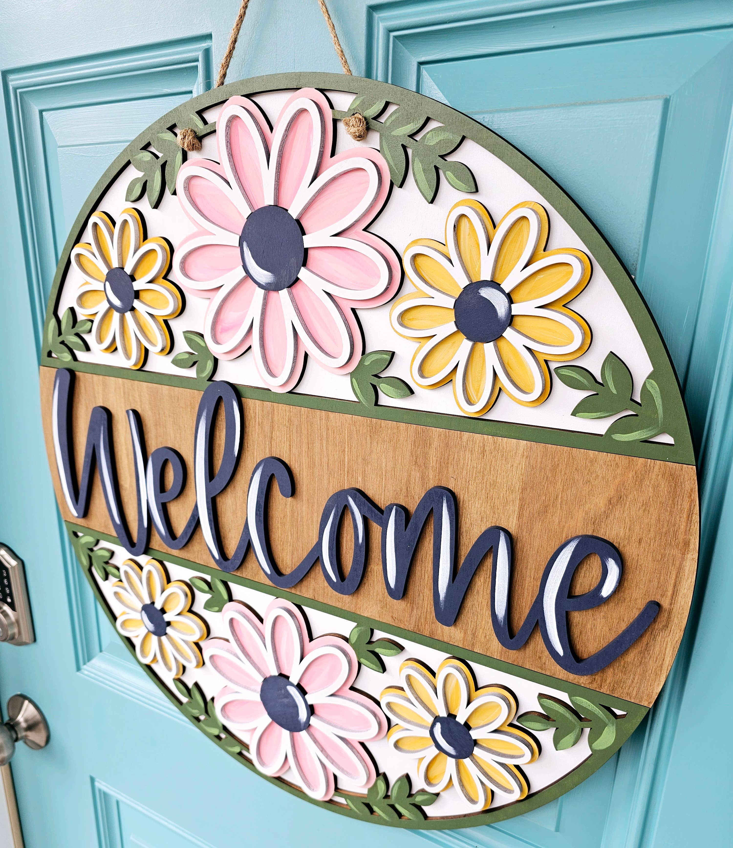 Teal Moon Creations - Wholesale DIY Craft Kit - DIY Welcome Floral Trio Door Hanger2