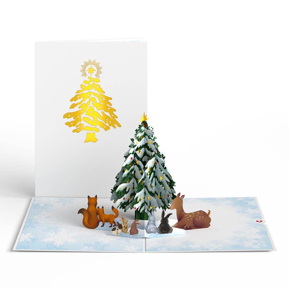 Lovepop Cards - Wholesale Christmas Card - Woodland White Christmas Card, 5x7" Christmas Cards3
