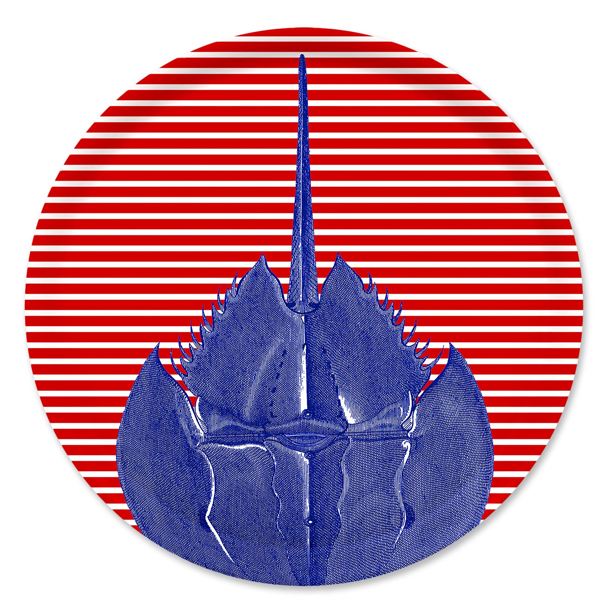 Caskata - Wholesale Decorative Tray - Horseshoe Crab Large Round Birchwood Tray0