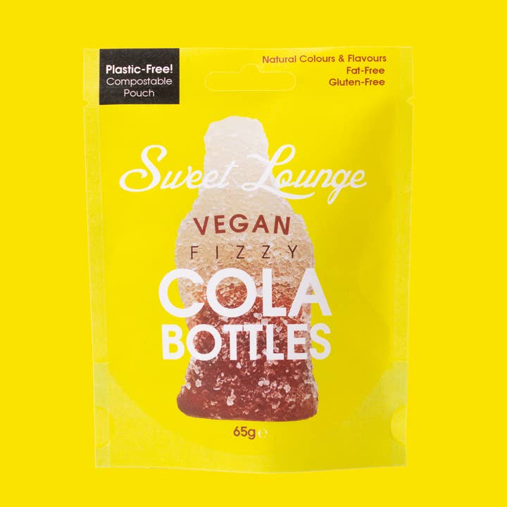 Sweet Lounge – Engroshandel Vingummi – Veganske Fizzy Cola Flasker (Plastfri) 65g