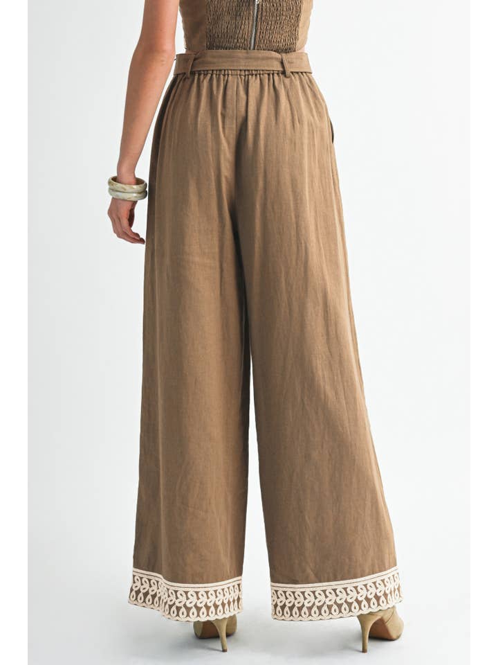 Endless Blu - Wholesale Top & Pant Set (NOT Loungewear) - Women's - RTP0041 Embroidered Coastal Halter Set16