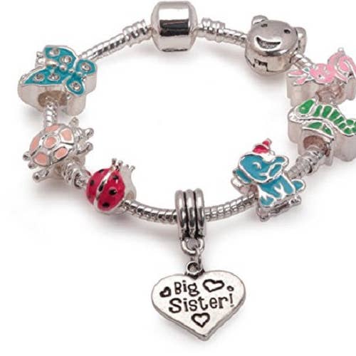Big Sister Animal Magic Silver Plated Charm Bracelet Gift for wholesale on Faire