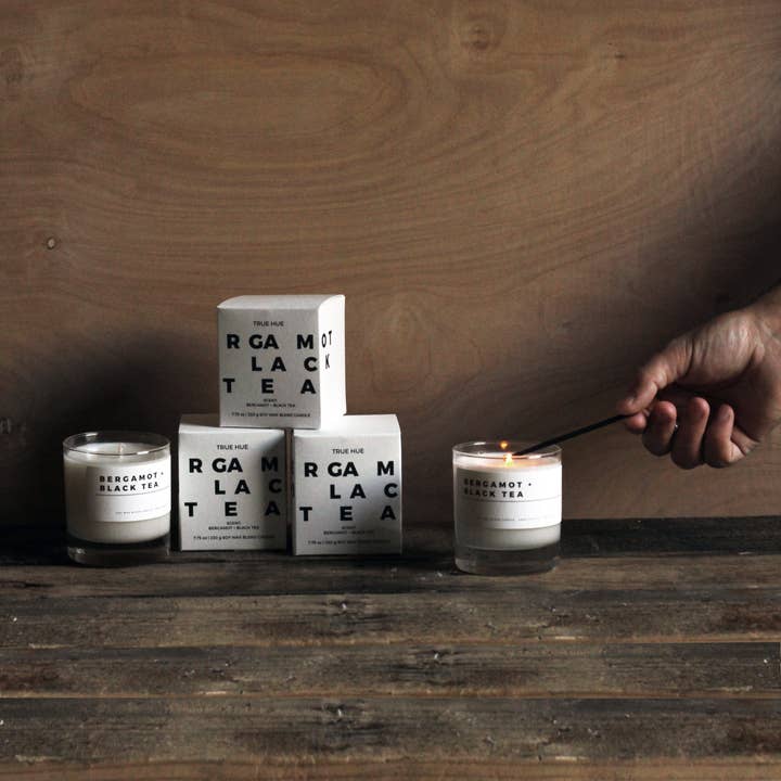 True Hue - Wholesale Jar/Filled Candle - Bergamot + Black Tea Candle
