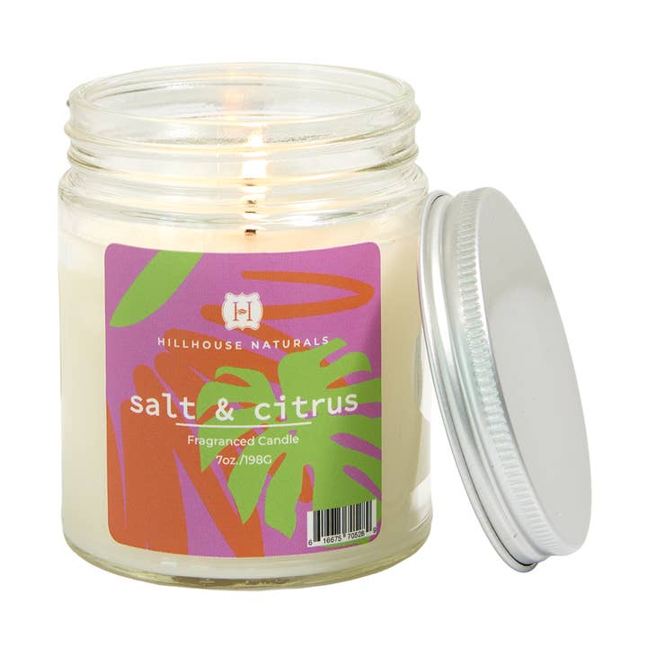 Salt & Citrus 7oz Candle In Jar Ctn.6 for wholesale by Hillhouse Naturals/Field+Fleur