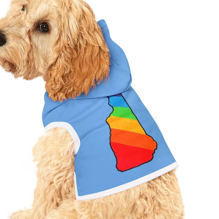 Regenbogen-Haustier-Hoodie New Hampshire - Blau für den Großhandel von Oceane's Echo