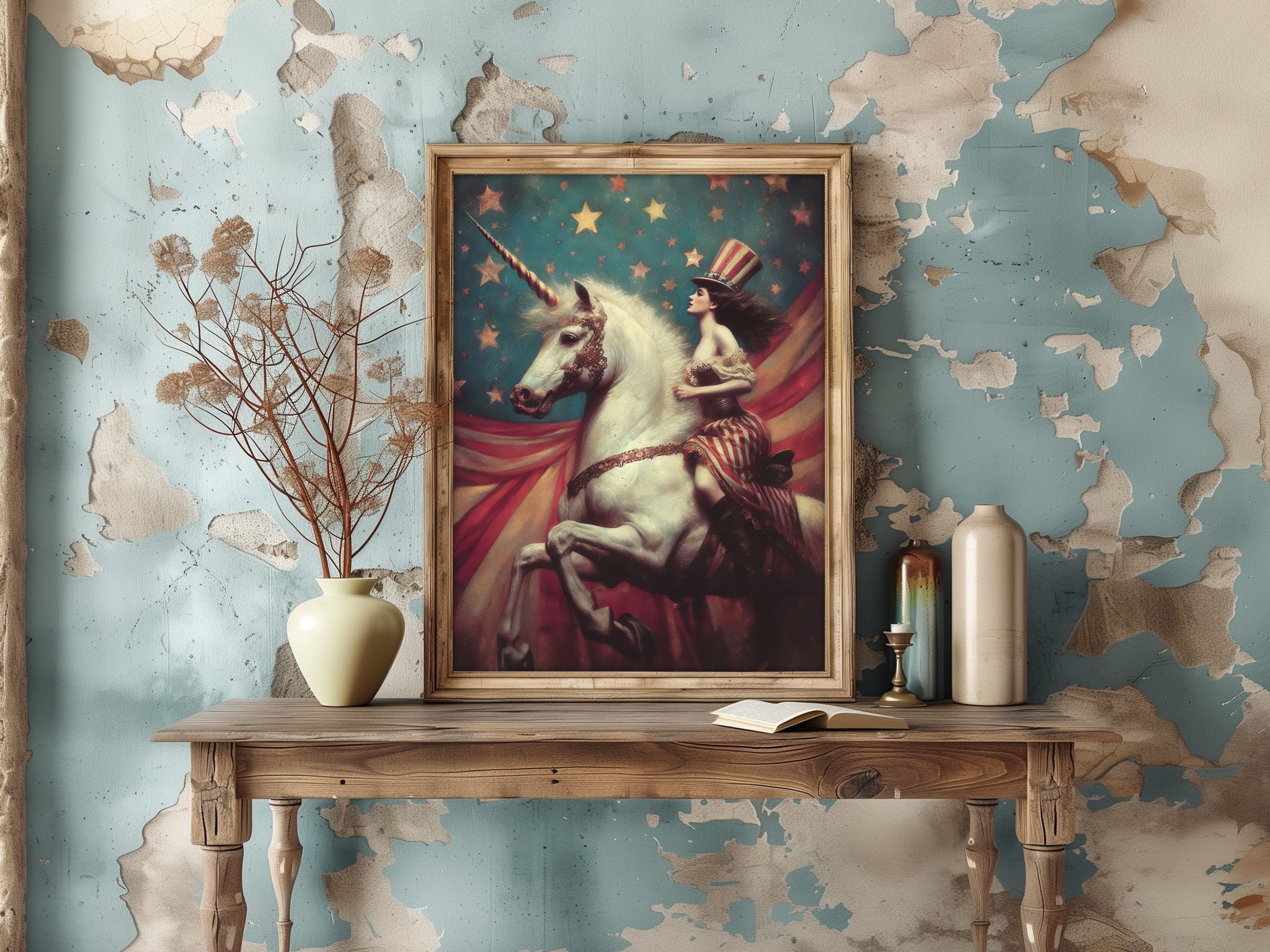 Salty Alyce – Engroshandel Kunsttryk –   Vintage Stars And Stripes Cirkusplakat Vægindretning 129RD  3