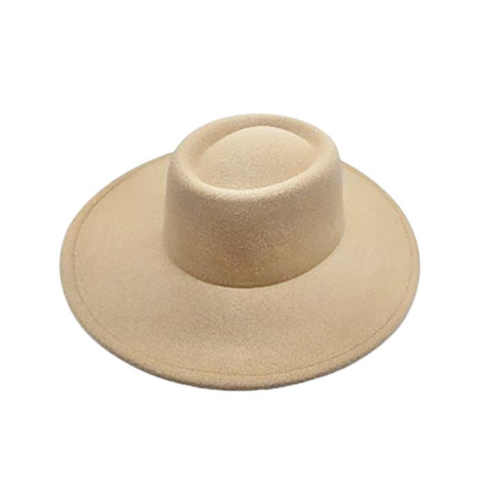 AdornWise - Wholesale Fedora – Women’s - Vegan Felt Gambler Hat- Structured Wide Brim, Adjustable Fit