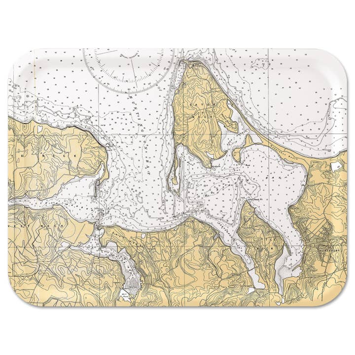 Trays4Us - Wholesale Serving Tray - Custom Vintage Nautical Map Decorative Tray- Any US Location5