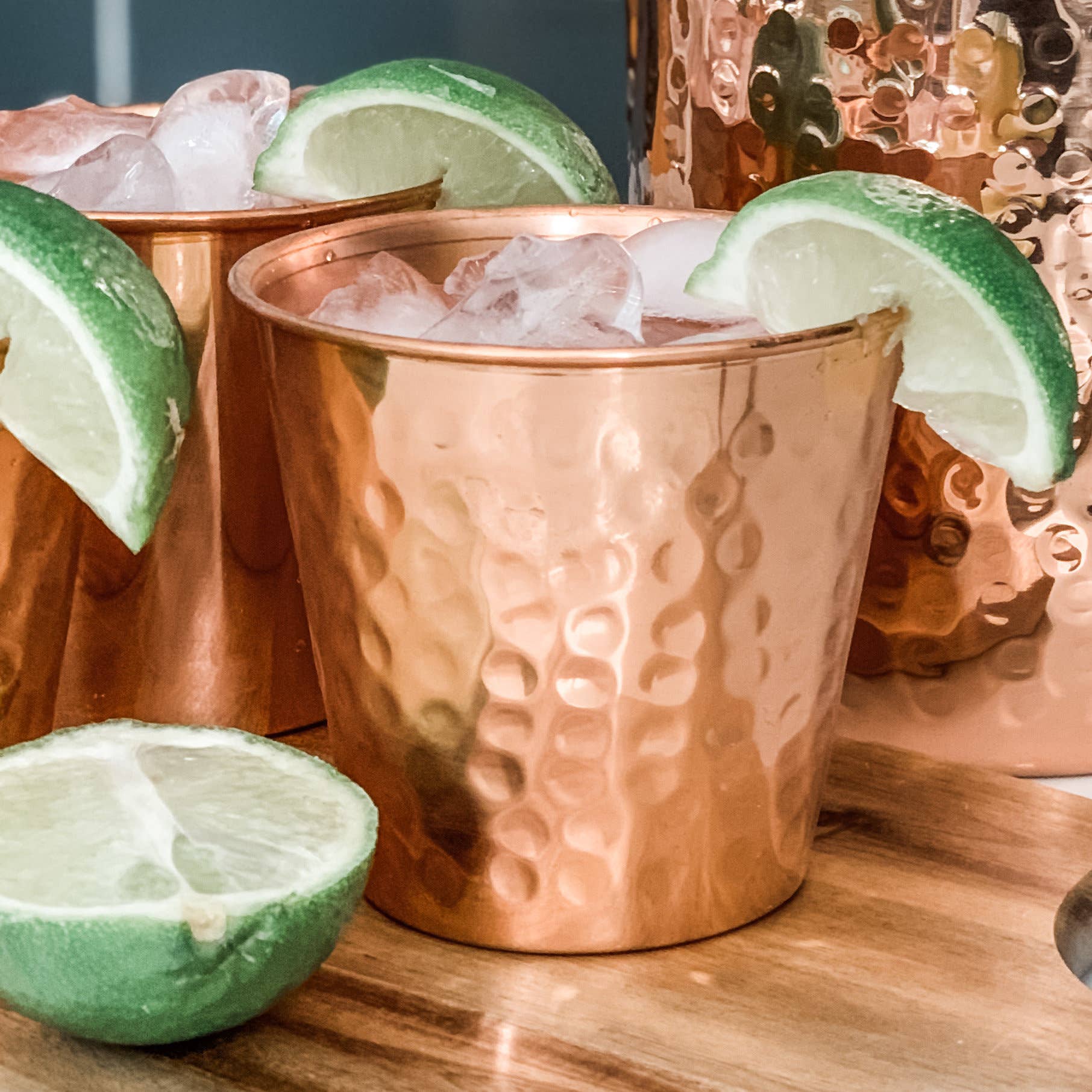 Copper Mug Company – wholesale Cocktail/liquor glass – Tumbler Hammered: 14oz Copper Tumblers Set of 42