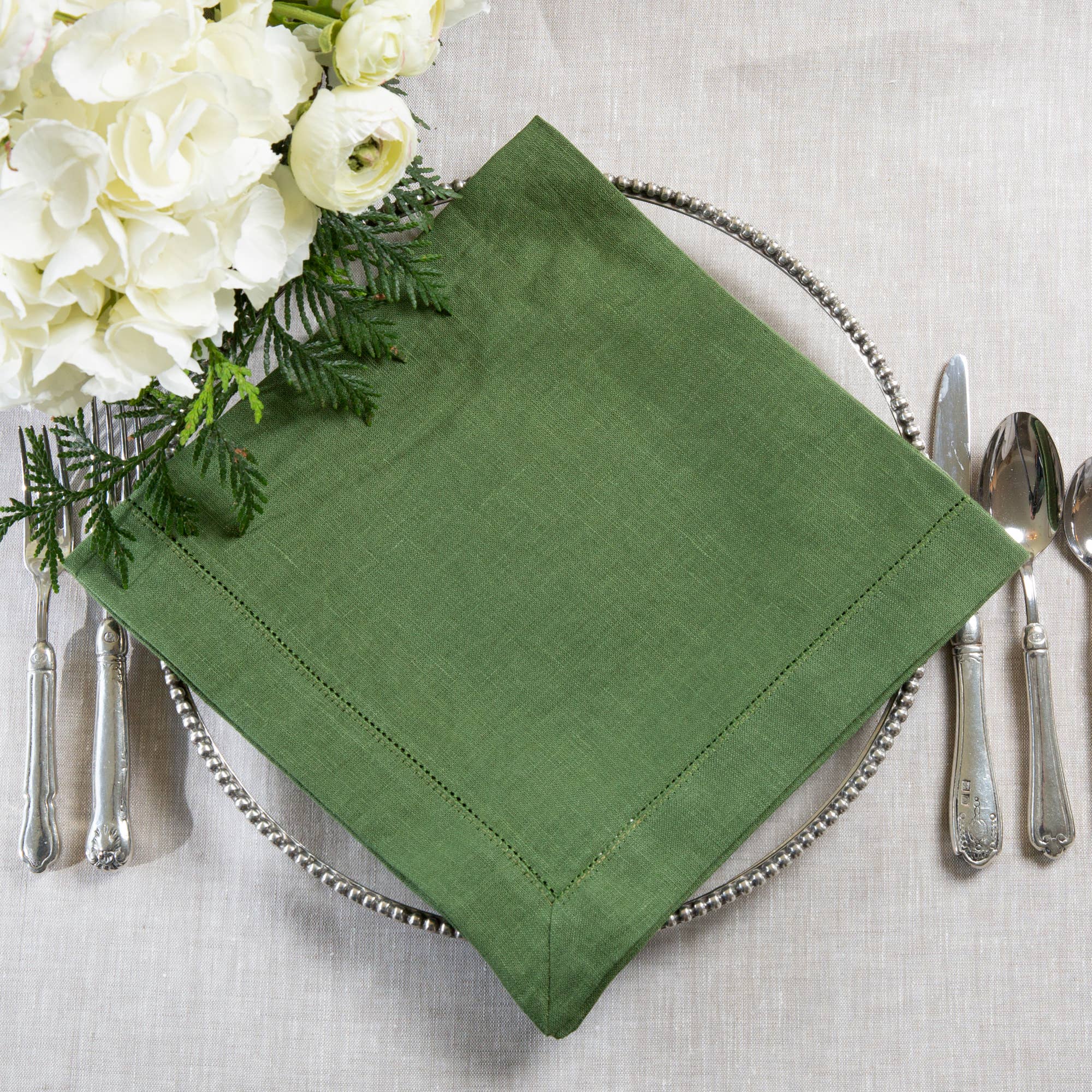 Arte Italica & Crown Linen Designs - Wholesale Dinner & Cloth Napkin - Hemstitch Large Napkin0