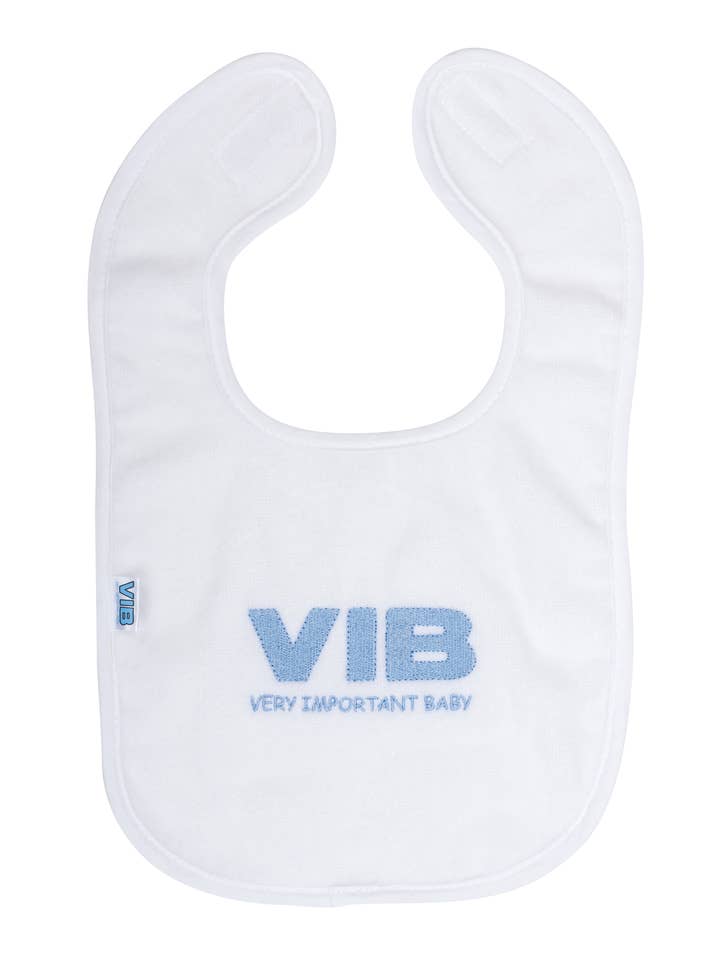 Bib VIB White-Blue Wit for wholesale by Very Important Baby®