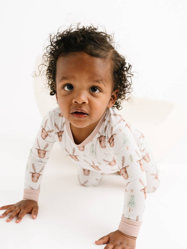 Little One Shop - Wholesale Top & Pant Set - Kids - Mistletoe Moose Bamboo Set