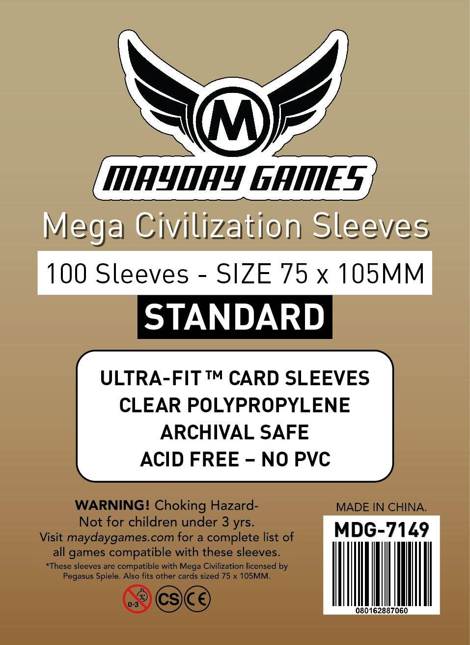 Mayday Games - Wholesale Card Game - Standard Mega Civilization Sleeves (75 x 105 MM)1
