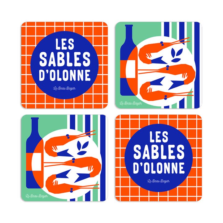 Sottobicchiere LES SABLES D'OLONNE Gamberetti per la vendita all'ingrosso da parte di Le Beau Bazar