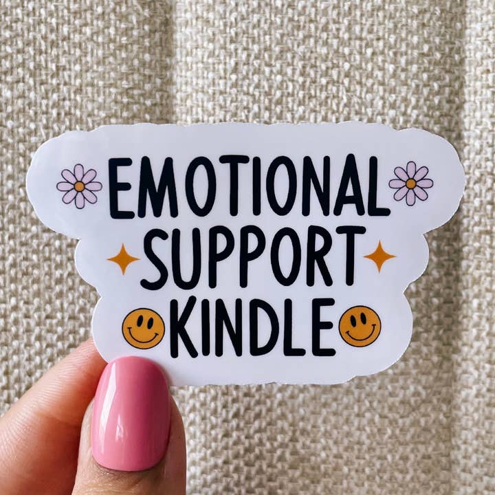 Emotional support kindle sticker for wholesale by Kaela Milan Design Co