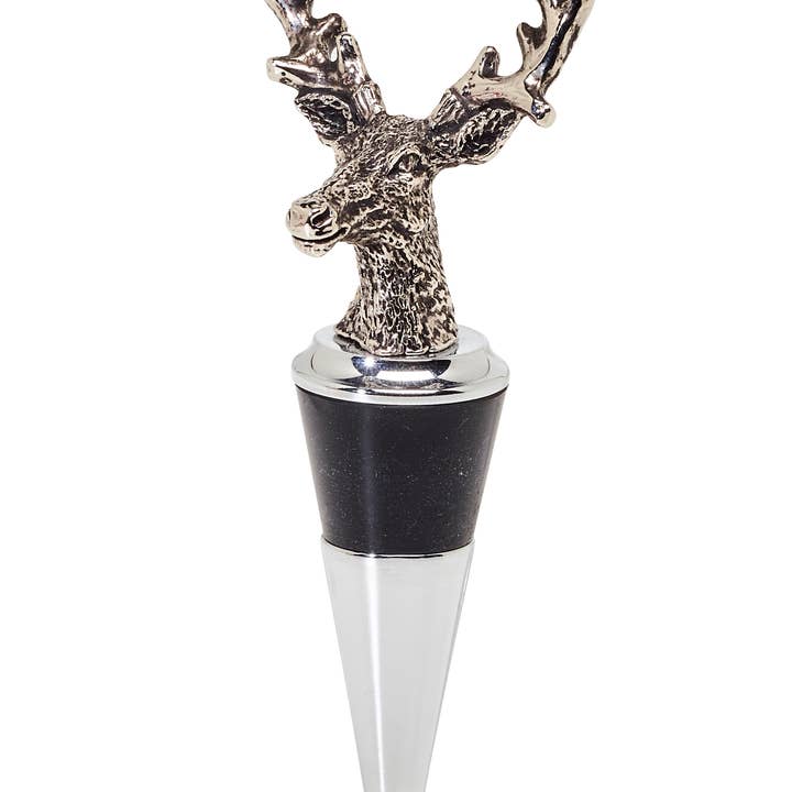 EDZARD - Wholesale Wine Stopper - Set of 3 Stainless Steel Bottle Stoppers with Stand, Deer2