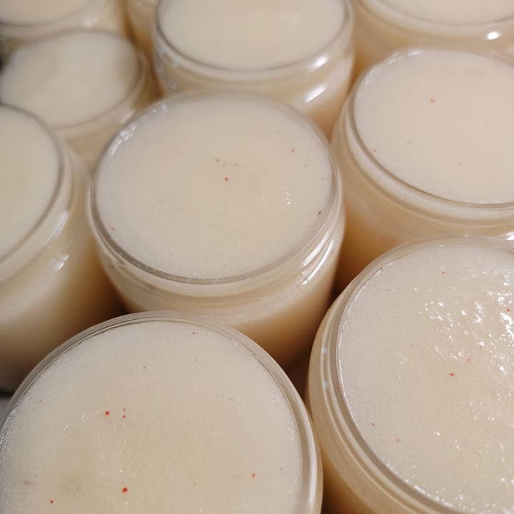Candy Cane Marshmallow Goat Milk Whipped Sugar Scrub for wholesale by Blue Heron Farm