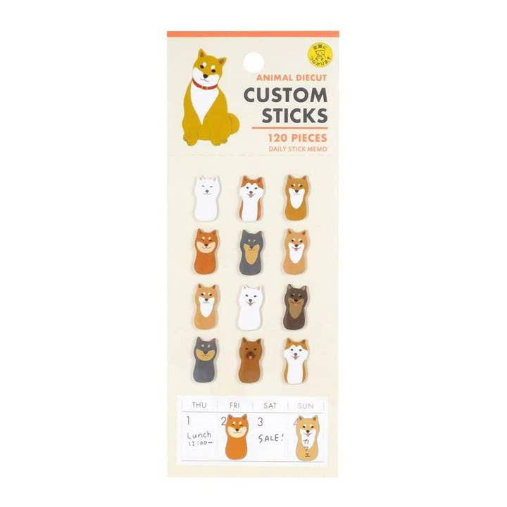 Greeting Life America - Wholesale Sticky Notes - Custom Sticks Animal Die Cut Daily Sticky Notes Shiba Inu