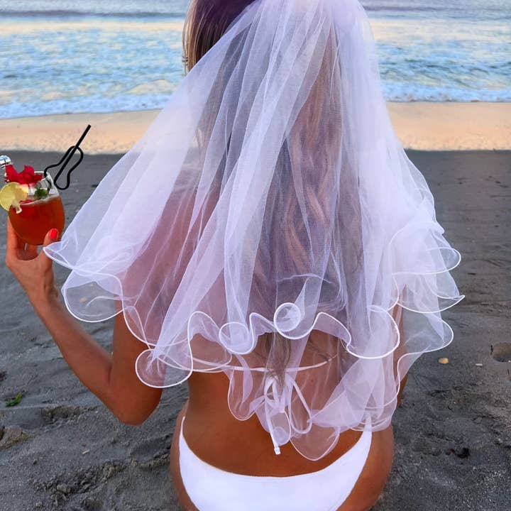 Atventure - Wholesale Veil - Women's - Bridal Wedding veil | Last Rodeo bachelorette bridal shower gift Nashville bachelorette disco cowgirl bachelorette veil short veil curly